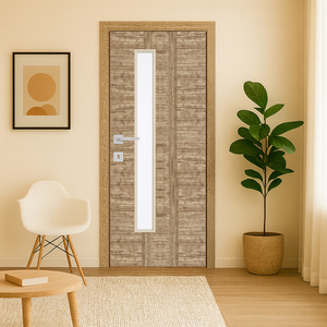 Puerta de PVC Impermeable, Resistente a las Termitas, con Recubrimiento UV, Duradera, para Interiores y Exteriores, para Baño, Dormitorio, Cocina - Product Image 1