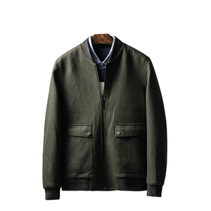 Chaqueta Acolchada con Capucha para Hombre, Color Verde Oliva, Corte Regular, Cierre Frontal con Cremallera, Cuello Alto, Forro de Algodón, Ropa Casual de Invierno, Color Sólido - Product Image 1