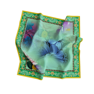 All Seasons Adult Women <b>Silk</b> Square <b>Scarf</b> European American Reversible Digital Print Breathable Pattern Daily Wear Fashion - Product Image 1
