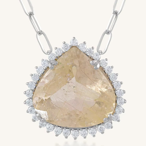 Colgante de Cuarzo Rutilado y Circonita Cúbica en Plata de Ley 92.5 KLSP-50603 - Product Image 4