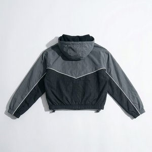 RTS New Arrivals Custom Logo Gray Black Men's 100% Nylon <b>Wind</b> <b>Breaker</b> Sets Breathable Quick Dry Vintage Highstreet Hoodies Short - Product Image 3