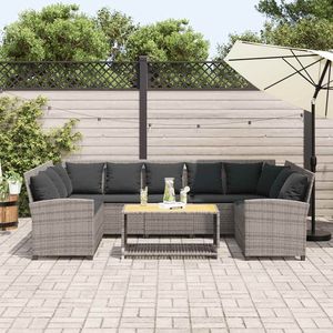 Sofá Modular Grande para Jardín en Ratán PE Gris y Acero con Recubrimiento en Polvo, Colección de Ratán PE Duradera y Elegante - Product Image 3
