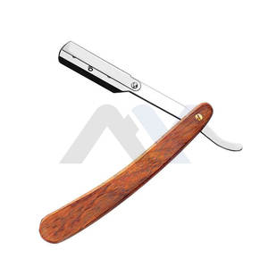 Navaja de afeitar recta artesanal con mango de madera personalizado, Ustra Swing Lock Throat, para barbería y salón - Product Image 1