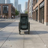 Remolque de Bicicleta Plegable TC-2024S con Toldo para Cochecito de Bebé, Marco de Aluminio, Diseño Ligero, Cinturón de Seguridad