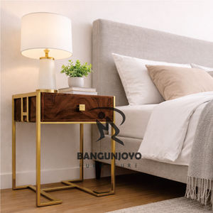 Luxury Solid Wood Handmade Multifunction Modern Design <b>Bedside</b> Table with 1 Drawer for Bedroom Use - Product Image 2