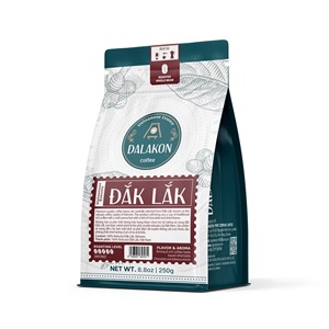 Café Torréfié en Grains Caféiné Premium Fort Intense OEM ODM Vietnamien DALAKON Dak Lak 250g/Sac Sachet Zip Refermable Vrac 100% - Product Image 1
