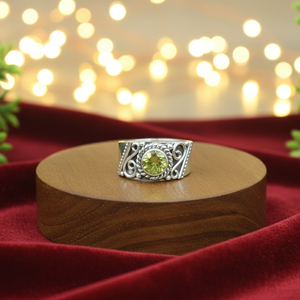 925 Sterling Silver <b>Peridot</b> <b>Ring</b> Vintage Filigree Floral Design Rose Gold Yellow Gold Plated Handmade Boho Statement Jewelry - Product Image 5