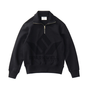 Sweat-shirt en molleton marron pour homme, col montant, coupe classique, manches longues, pull décontracté, chaud, pour l'automne et l'hiver - Product Image 2