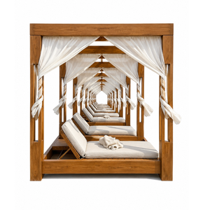 Cama de Día de Lujo Moderna y Duradera para Exteriores, Fabricada en Madera de Teca Sólida de Propinsi Jawa Tengah, para Hoteles, Resorts y Villas junto a la Piscina - Product Image 3