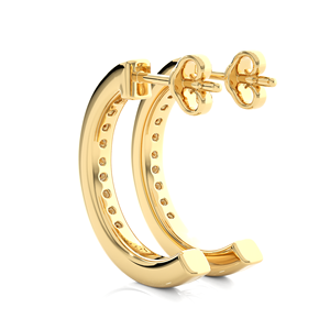 Sofisticados Pendientes Huggie con Diamantes Cultivados en Laboratorio en Oro Chapado de 14kt con Estilo de Regalo de Boda - Product Image 3