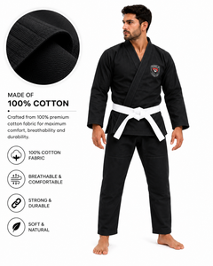 Uniforme de Taekwondo Personalizado Dumela International, Negro, de Algodón, para Hombre, Ropa de Artes Marciales, Transpirable, Cintura Alta, Duradero - Product Image 6