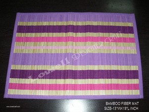 Striped Woven Grass <b>Table</b> <b>Mat</b> in Green and Blue Shades BAMBOO DESIGNER dining <b>table</b> <b>mats</b> and runners 4 seater - Product Image 4