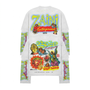 เสื้อเชิ้ตผู้ชายทรงปกติ แขนสั้น คอโอ ผ้าสแปนเด็กซ์/คอตตอน พรีเมียม 220 GSM พิมพ์ลายสกรีน ดีไซน์เรียบง่าย เป็นมิตรต่อสิ่งแวดล้อม - Product Image 1