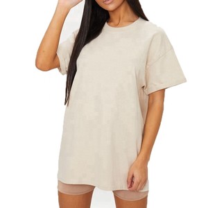 Meilleur T-shirt ample à col rond et manches courtes pour femme, couleur unie, 100 % coton, coupe décontractée, tricoté, respirant, printemps-été - Product Image 6