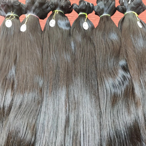 Extensiones de Cabello Liso Virgen Indio Natural Sin Procesar con Cutícula Alineada, Doble Trama, de Una Sola Capa, Color Negro Natural - Product Image 3