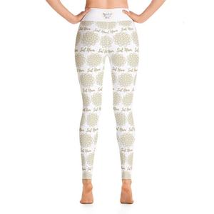 Leggings Gold Sat Nam, Mandala Dorado, Pantalones de Yoga, Pantalones Deportivos para Mujer, Regalo de Yoga, Leggings Blancos - Product Image 2