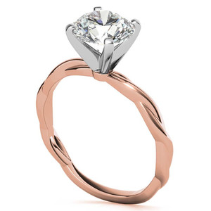 Anillo de oro de diseño de 9k/10/18k para mujer con diamante de corte redondo cultivado en laboratorio, estilo infinito retorcido pequeño, ideal para fiestas. - Product Image 4