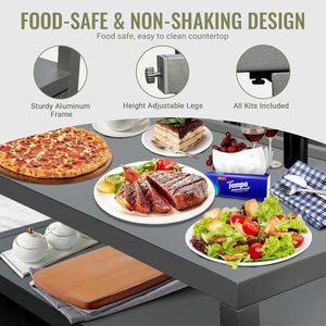 Isola Cucina Esterna Autoportante in Alluminio con Armadietto Grill Sospeso a Parete e Spazio di Stoccaggio per Barbecue e Grigliate - Product Image 4