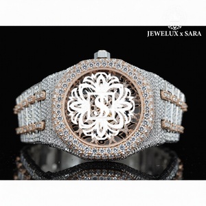 Direct Factory Supply Luxurious Rose Gold <b>Automatic</b> Full VVS Moissanite Diamond Watch Quartz Movement Available for Export Price - Product Image 3