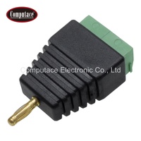 Adaptateur de borne banane Computace 3,0 mm, prix usine, 10A, 4 pôles, contacts en laiton plaqué or, noir et vert, 24-14 AWG