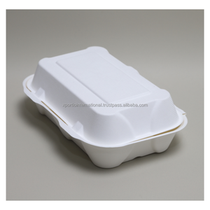 Caja de Alimentos Desechable de Alta Rigidez con Compartimento Único, Fabricada con Bagazo Blanco Premium, Certificada por la FDA y la BPI, Marca Xportio International - Product Image 1