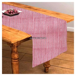100% Pure Cotton Traditional Hand Block Printed Cotton Table <b>Runner</b> Floral Print For Wedding Events Home Decor Outdoor Use - Product Image 3