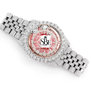 Montre en argent et diamants de luxe de bonne qualité, personnalisée, pour les soirées, les clubs et les événements nocturnes, disponible à un prix abordable - Product Image 1
