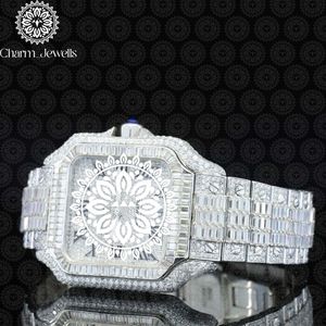 Reloj de Lujo para Hombre Charm_Jewells, Acero Inoxidable, Esfera de 40 mm, Correa de 20 mm, Bisel con Diamantes, Cierre Oculto con Botón, Movimiento Mecánico - Product Image 2