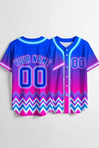 Maillot de baseball personnalisé à dégradé blanc-gris-rouge, motif chevron, nom et numéro personnalisés, uniforme d'équipe entièrement boutonné, vente en gros - Product Image 3
