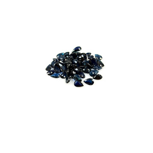 Saphirs bleus naturels non traités, taille poire 4x6mm, pierres précieuses de saphir bleu naturel facettées pour la création de bijoux - Product Image 2