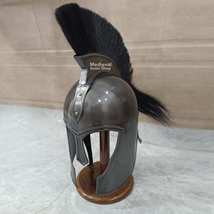 Casco Medieval de Troya Hecho a Mano con Acabado Antiguo, Armadura de Caballero Guerrero de Acero Suave con Soporte para Reenactamiento, Proveedor Mayorista - Product Image 4