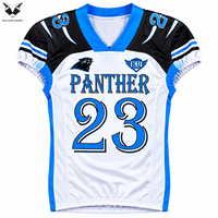 Meilleur ensemble d'uniformes de football américain blanc, bleu, noir – Maillot et pantalon pour équipe, vêtements de sport, entraînement, compétition, tenue de jeu 100 %
