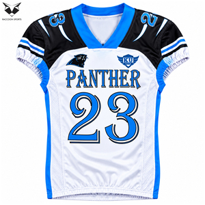 Conjunto de Uniforme de Fútbol Americano de Primera Calidad, Jersey Blanco, Azul y Negro, Pantalones, Ropa Deportiva para Equipo, Entrenamiento, Competencia y Juego - Product Image 2
