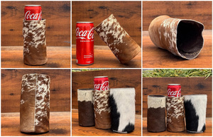 ที่ใส่เครื่องดื่มทำจากหนังวัวแท้ที่ออกแบบได้เองมีเอกลักษณ์แบบชนบทสำหรับกระป๋องเก็บความเย็นเครื่องดื่มที่ทนทานและมีสไตล์ - Product Image 3