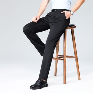 Men's Slim Fit Stripe Dress men's pants Business Formal Casual Office Trousers Skinny Stylish Fabric Design Sweatpants for men - Product Image 3