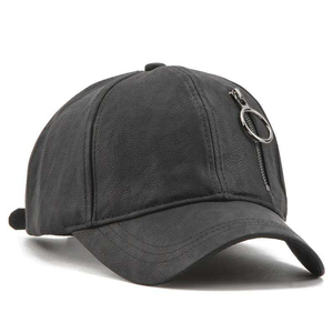 Casquette Snapback en Polaire Noire à 6 Panneaux avec Fausse Fermeture Éclair Décorative, Réglable, Unisexe, Style Décontracté, Couleur Unie, Toutes Saisons - Product Image 6