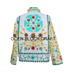 Chaqueta Suzani de Tela de Pato para Mujer, Nueva Tendencia, Chaqueta Corta de Invierno de Algodón Acolchado Hecha a Mano, Estilo Regalo - Product Image 1