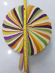 Eventail Kep พัดลมใบปาล์มทำมือพับได้เป็นธรรมชาติสมบูรณ์แบบสำหรับงานแต่งงานงานปาร์ตี้กลางแจ้งและงานอีเวนต์ด้วยข้อมูลทองคำ99ชิ้น - Product Image 4