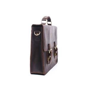 Maletín de Negocios Vintage de Cuero Genuino para Hombre, para Portátil de 15.6 Pulgadas, Ecológico, Ligero, Convertible, Modelo LLB-0321 - Product Image 3