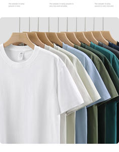 T-shirt pour homme de qualité supérieure, sur mesure, grande taille, 100% coton, haute qualité, faible MOQ, tissu tissé 240 g/m², OEM - Product Image 3