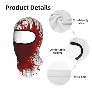 Splendid Apparel Unisex Adult <b>Balaclava</b> Face Mask Red White Splatter Print Digital Printing Outdoor Full Coverage 58-60CM 100% - Product Image 3