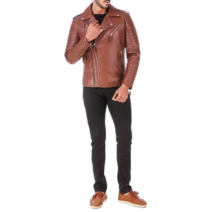 Casual Winter <b>Jacket</b> With Smooth Texture Style For Modern <b>Men</b> Leather <b>Jacket</b> Street Fashion - Product Image 1