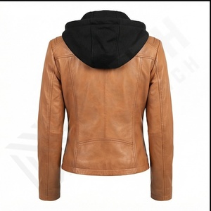 เสื้อมีฮู้ดผ้าเจอร์ซีย์ถอดได้หนังแกะออกแบบโลโก้ได้ตามต้องการเสื้อผ้าแนวสตรีทแฟชั่นออกแบบได้ตามต้องการสำหรับผู้หญิงในฤดูหนาว - Product Image 3