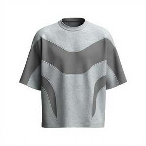<b>Men's</b> Regular Fit Short Sleeve T-Shirt 100% Cotton Formal <b>Turtleneck</b> Solid Breathable Casual Design Gray - Product Image 1