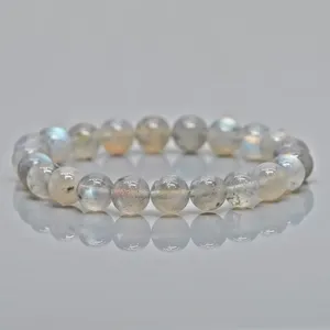 Natural Labradorite 8mm Smooth Round AA Grade Gemstone Beads <b>Stretch</b> <b>Bracelet</b> Healing Jewelry Wholesale - Product Image 1