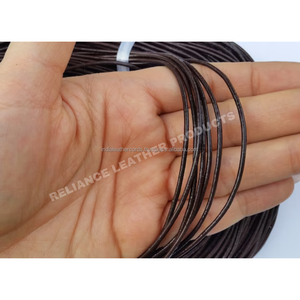 1.5mm Medium Brown Genuine Leather <b>Cord</b> Round Shape for DIY Bracelets Jewelry and Crafts - Product Image 1