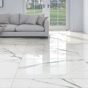 Azulejos de Porcelana Blanco Glaciar Brillante para Piso, Revestimiento Cerámico para Pared 600x1200mm, Azulejo Vitrificado Resistente al Desgaste para Vestíbulo de Hotel - Product Image 1