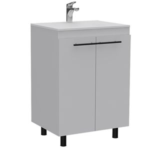 Mobiletto da Bagno Oxnard Bianco, Elegante Vanità per i Vostri Bagni Moderni - Product Image 2