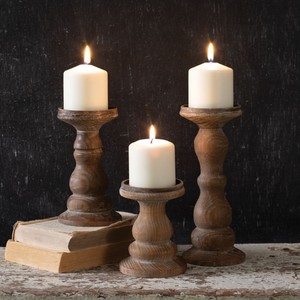 Cedar Wood Rustic <b>Candle</b> Holders Set of 4 - Wholesale Home Decoration - Product Image 1