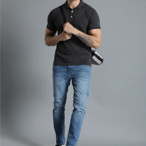 Premium Men's Polo <b>Shirt</b> Short Sleeve Casual Business Golf Uniform Corporate Custom Logo Cotton Blend <b>Collared</b> <b>T</b> <b>Shirt</b> Black - Product Image 6